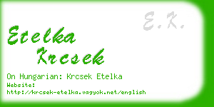 etelka krcsek business card